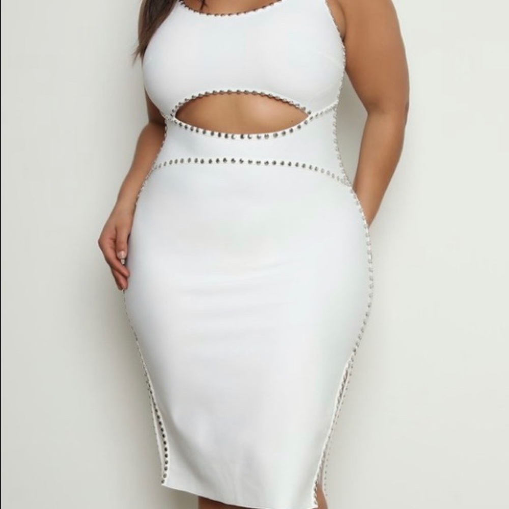 Fashion nova curve white dress